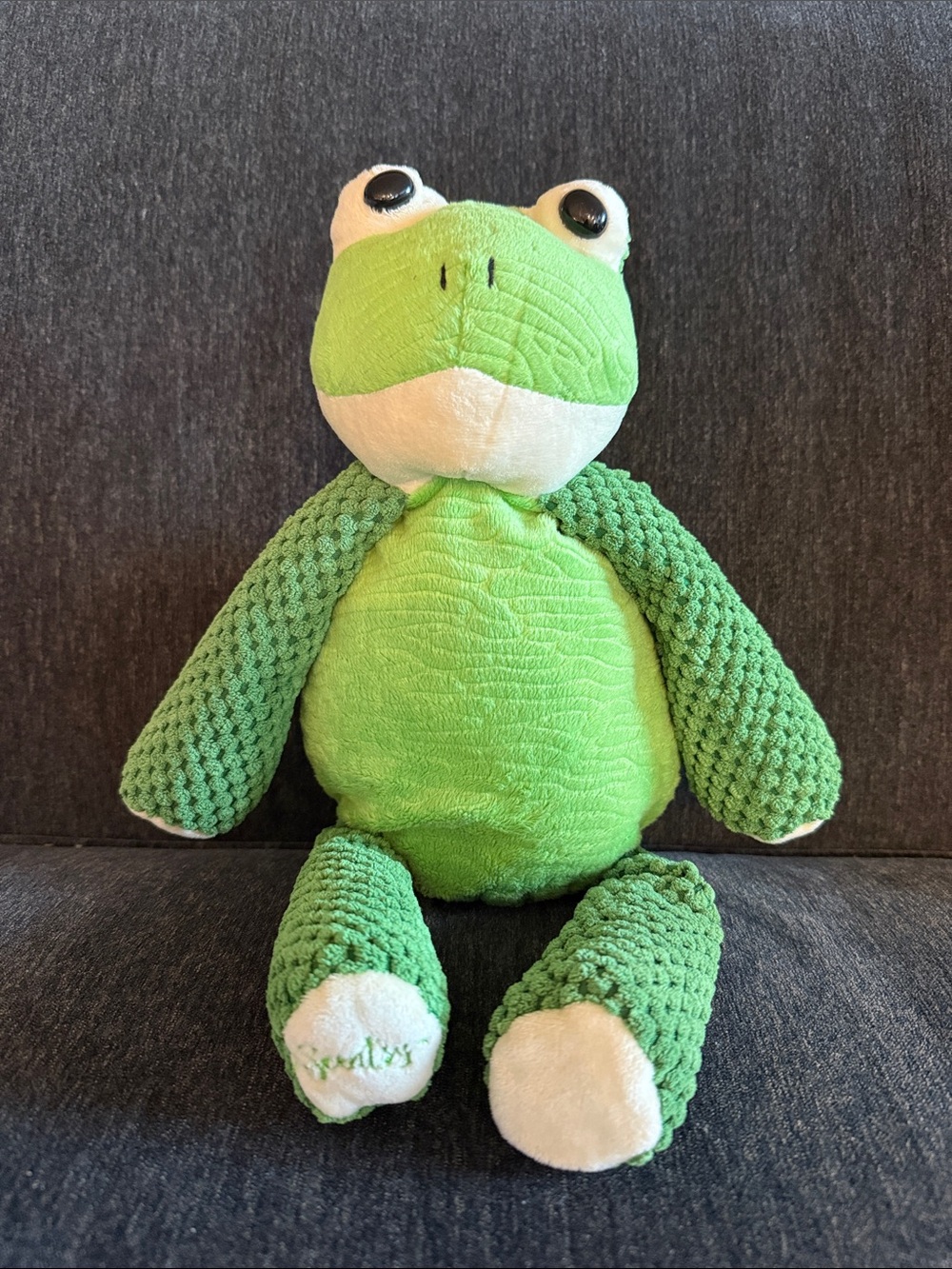 Scentsy Ribbert the Frog Green and White Plush Stuffed Animal